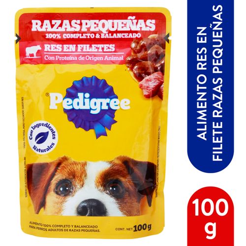 Alimento Pedigree para perro razas pequeñas de res en filete - 100 g