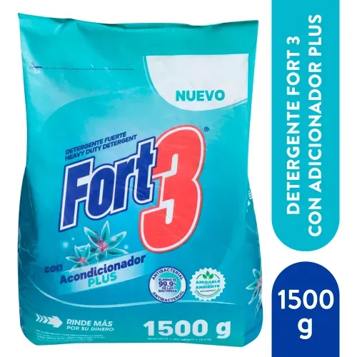 Detergente en polvo Fort 3 acondicionador plus - 1500 g