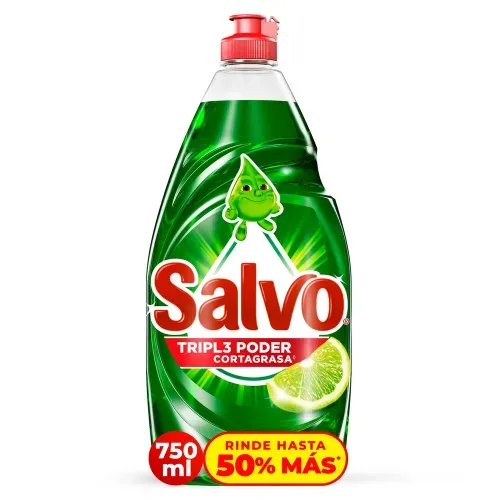 Jabón Líquido Trastes Salvo Limón Remueve Grasa - 750 ml