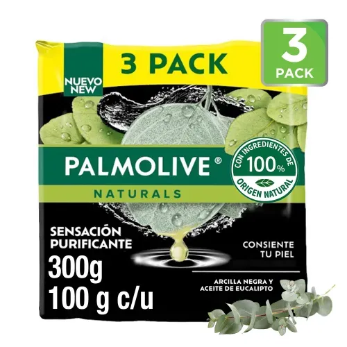 Jabón Palmolive Naturals Arcilla Y Eucalipto 3pack - 300 g