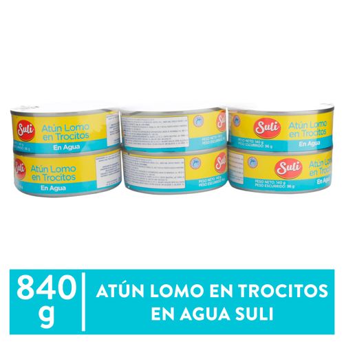 Atún Suli Trocitos En Agua 6 Pack - 840 g