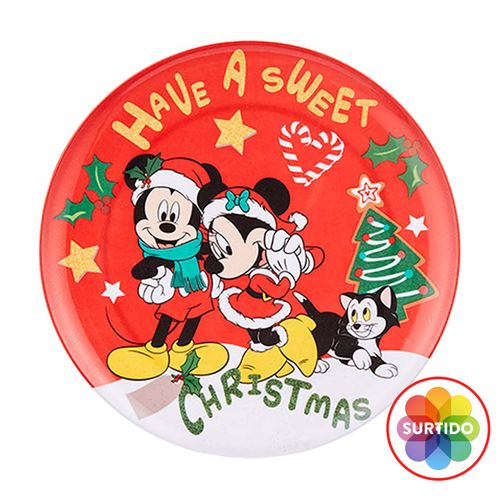 Plato Disney surtido con diseño festivo Navidad - 10 Pulgadas