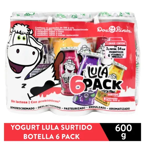Yogurt Dos Pinos Lula sabores surtido 6 ack - 600 g