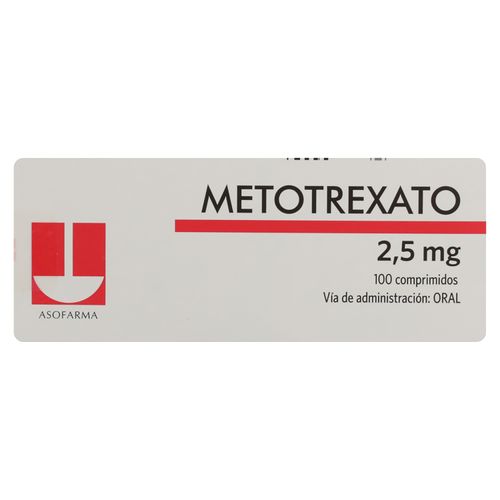 Metotrexato Asofarma 2,5 mg caja 100 comprimidos - Precio indicado por caja