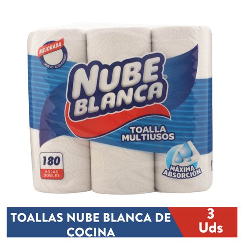 Toallas Nube Blanca de Cocina 3 Rollos - 60 hojas