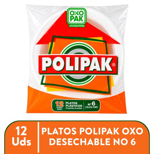 Plato Polipak Oxo pack desechable - 12 Uds