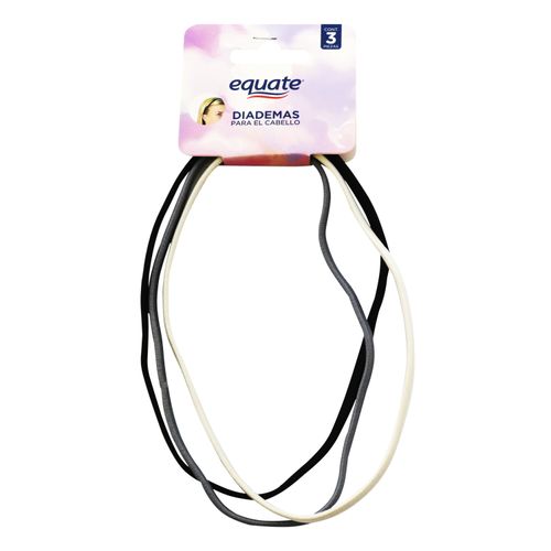 Diadema Equate Elastica Para Cabello  3 Piezas