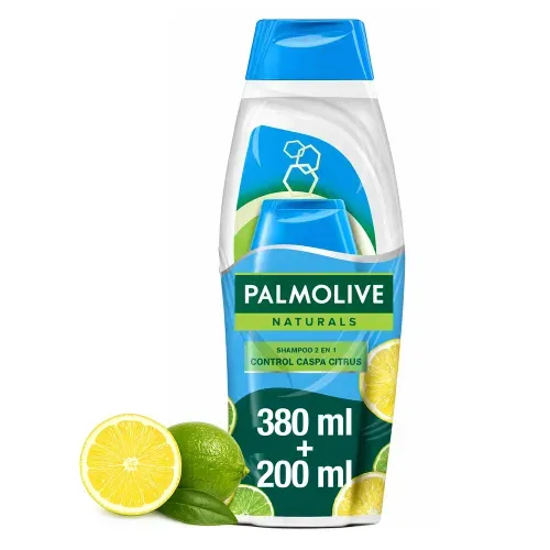 Shampoo Control Caspa Palmolive Naturals 2 en 1 con Extractos Cítricos - 380ml + 200ml