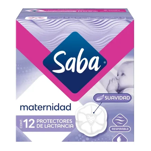 Protectores de lactancia Saba Maternidad para goteos de leche materna - 12 piezas