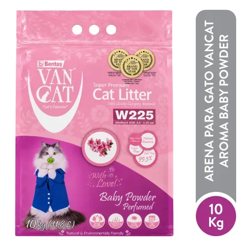 Arena para gato VanCat Aroma Talco de Bebé -10kg