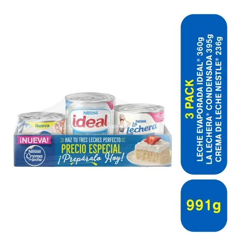 La Lechera Pack Tres Leches - 991 g