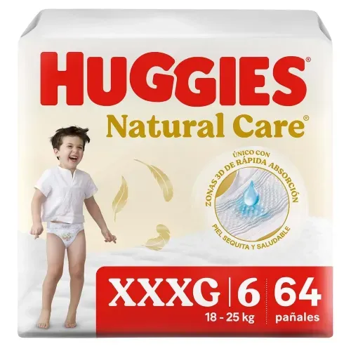 Pañales Huggies Natural Care Etapa 6/XXXG - 64 Unidades