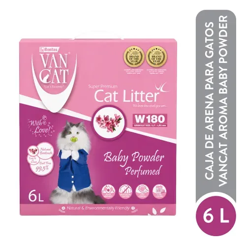 Arena Para Gato VanCat Aroma Talco De Bebé - 6 L