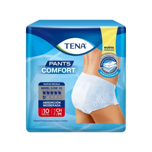 Ropa interior unisex tipo calzón Tena Pants Comfort Absorción Moderada Talla S/M - 10 piezas