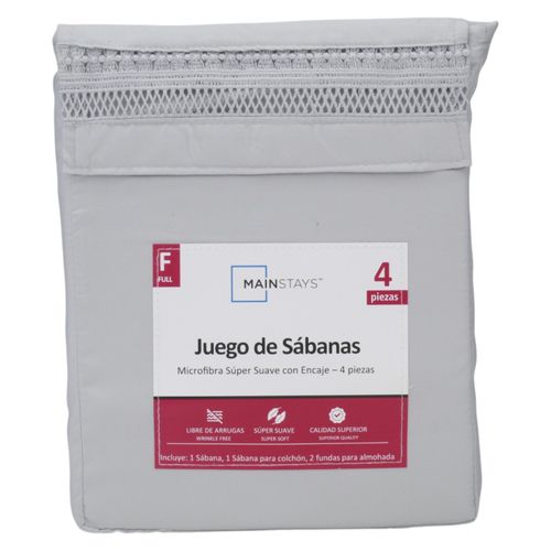 Ms Set De Sabanas Mf Gris Claro f