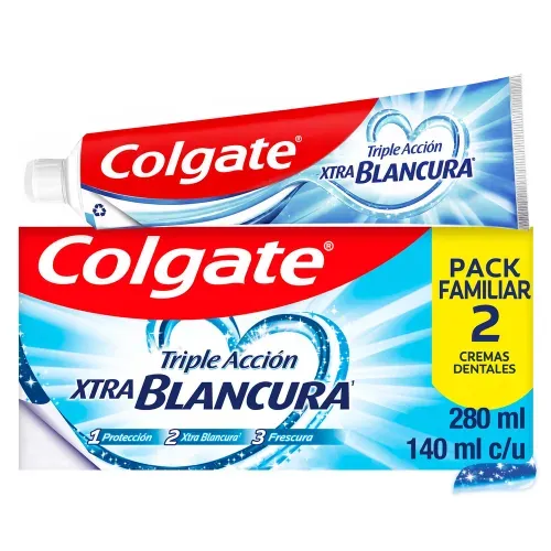 Pasta Dental Colgate Triple Acción Xtra Blancura 2 pack - 280 ml