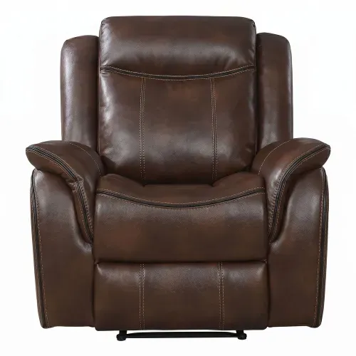 Sillón Mainstays reclinable individual de cuero sintético café