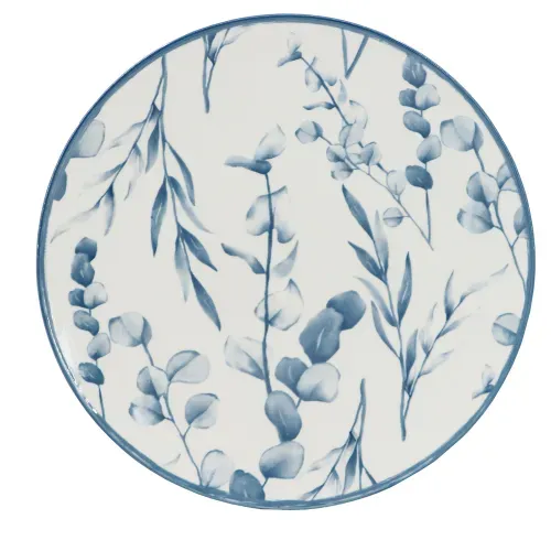Plato plano de porcelana Mainstays floral azul - 10.5"
