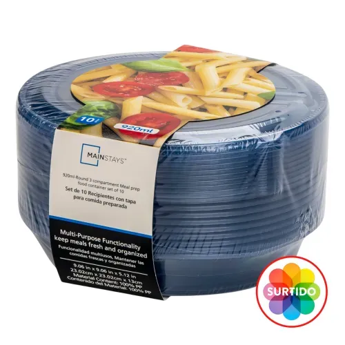 Recipiente Redondo 3 Divisioness 920ml