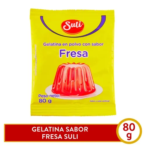 Suli Gelatina Sabor Fresa 80 Gr