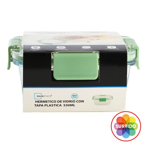Hermetico Mainstays de Vidrio con Tapa Plástica Surtido - 530 ml