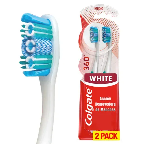 Cepillo Dental Colgate 360° Luminous White - 2 Pzas