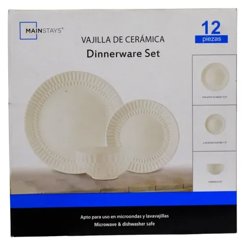 Ms Set De Vajilla Ceramica 12pzs Color S