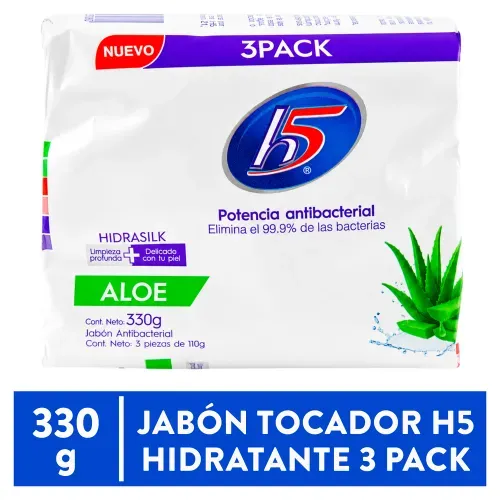 Jabón de tocador H5 hidrasilk aloe 3 pack - 330 g