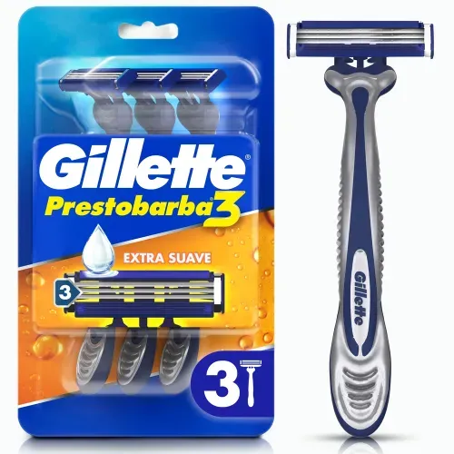 Máquina Afeitar Gillette Prestobarba3 3 Hojas Afeitada Al Ras - 3 Uds