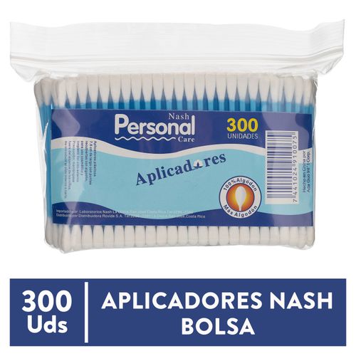 Aplicadores Nash personal care 100% algodón - 300 Uds
