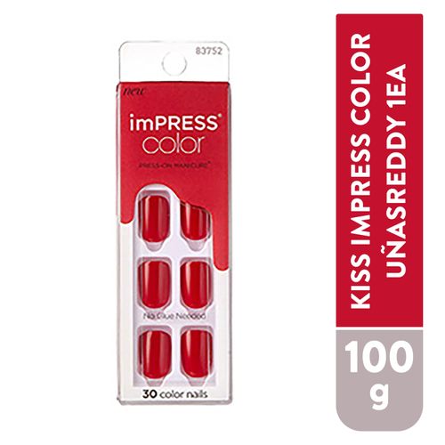 Uñas Kiss Postizas Impress Color Reddy