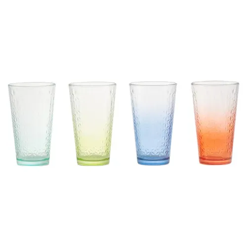 Ms Set De 4 Vasos De Vidrio 470ml