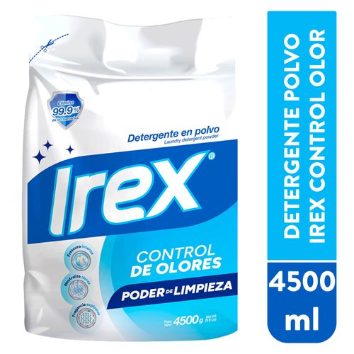 Detergente Irex Control de Olor en Polvo - 4500 g