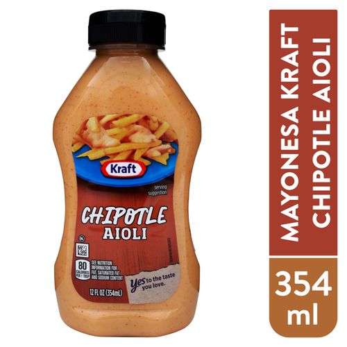 Mayonesa Kraft aioli chipotle cremosa y sabrosa - 354 ml