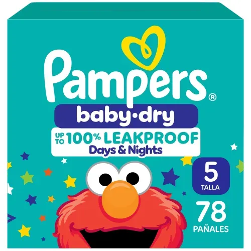 Pañales Pampers Baby-Dry Talla 5 9-17 kg - 78 Uds