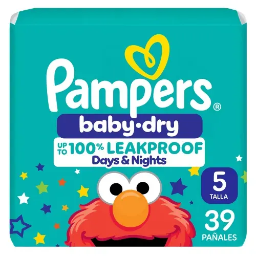 Pañales Pampers Baby-Dry Talla 5 9-17 kg - 39 Uds
