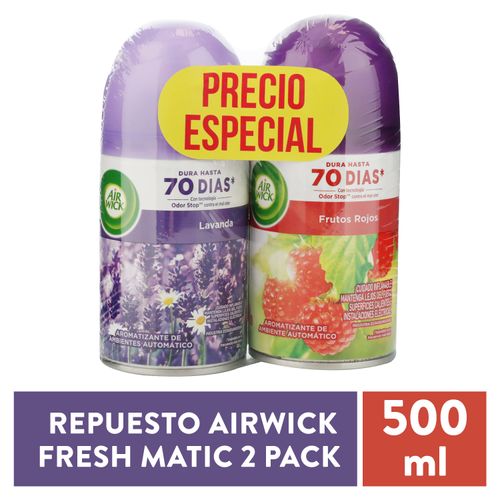 Aromatizante Air Wick Repuesto Fresh Matic 2 Pack -500 ml
