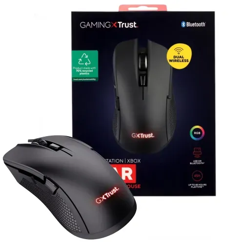 Mouse Gamer Inalámbrico GXTrust 931 Ybar Dual/BT Negro