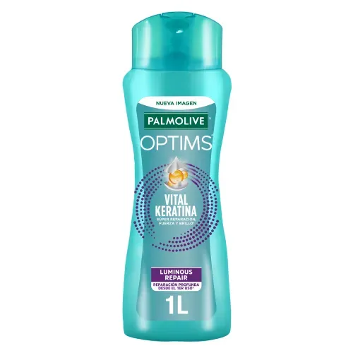 Shampoo 2 en 1 Palmolive Optims Luminous Repair con Vital Keratina - 1 L