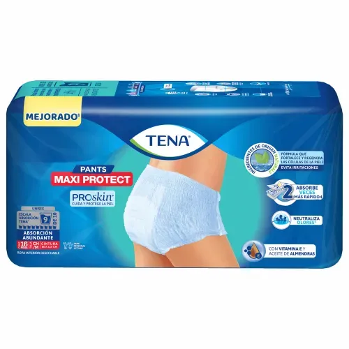Ropa interior unisex tipo calzón Tena Pants Maxi Protect  Absorción Abundante para tu día a día Talla Chico Mediano - 16 piezas