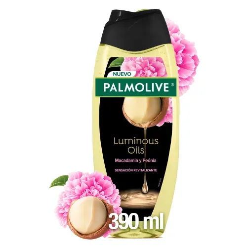 Gel de Baño Palmolive Luminous Oils Macadamia y Peónia Sensación Revitalizante - 390 ml