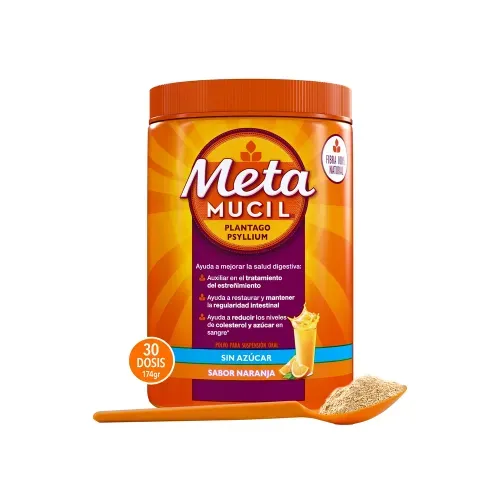 Polvo Soluble Instantáneo Metamucil Regular Sabor Naranja - 174 g