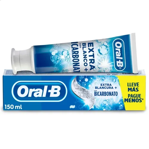 Pasta Dental Oral-B Extra Blancura Bicarbonato Fórmula Microbicarbonato - 150 ml