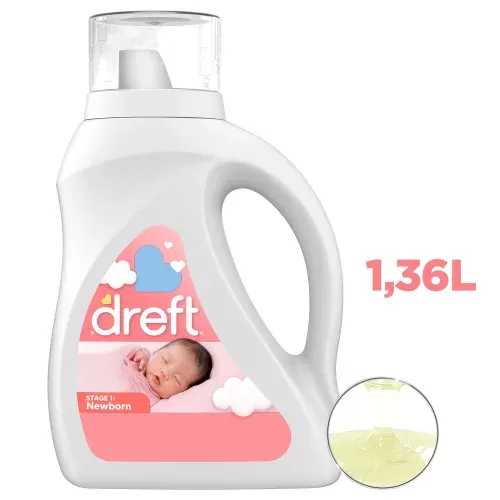 Detergente Líquido Dreft Newborn Hipoalergénico Ropa Bebé 32 Cargas - 1.36 L