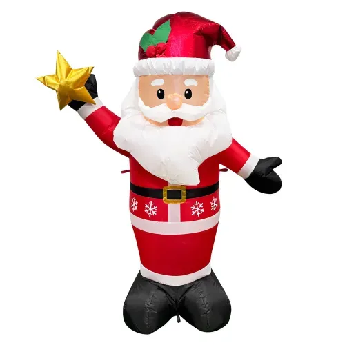 Inflable Holiday Time de Santa con estrella para Navidad - 1.21 m