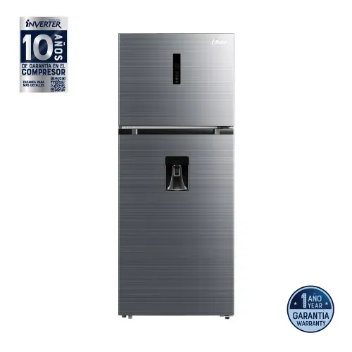 Refrigerador Oster inverter plateada 14 pies cúbicos
