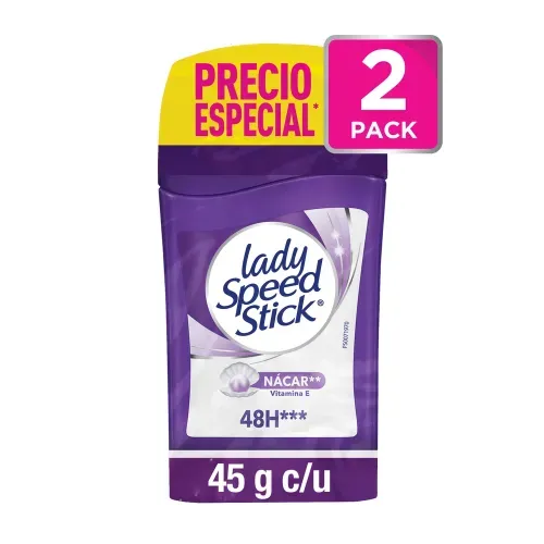 Desodorante Lady Speed Stick Derma + Aclarado Perla Barra 2 Pack - 45g