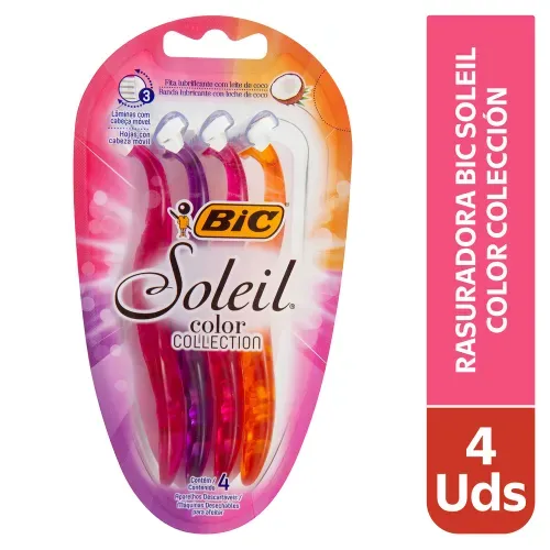 Rasuradora Bic soleil color colección - 4 Uds