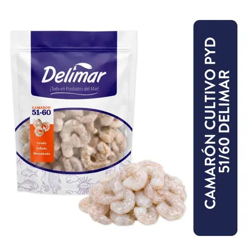 Camarón Delimar cultivado pelado y desvenado tamaño 51/60  - 720 g