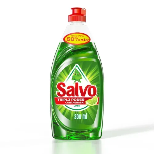Jabón Líquido Para Trastes Salvo Limón Remueve Grasa - 300 ml